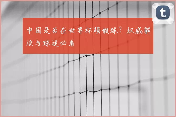 中国是否在世界杯踢假球?权威解读与球迷必看