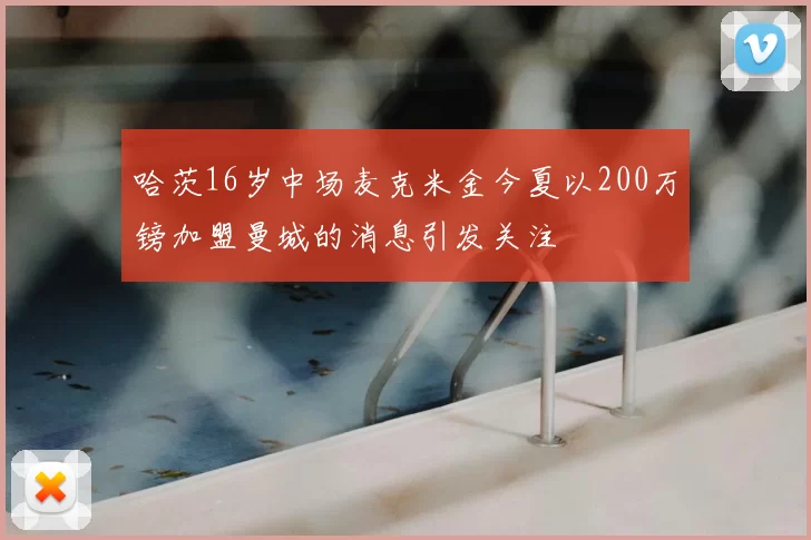 哈茨16岁中场麦克米金今夏以200万镑加盟曼城的消息引发关注